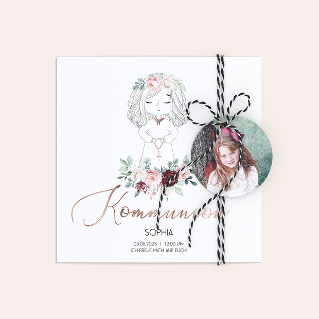 Kommunionskarten - Weißes Kleid