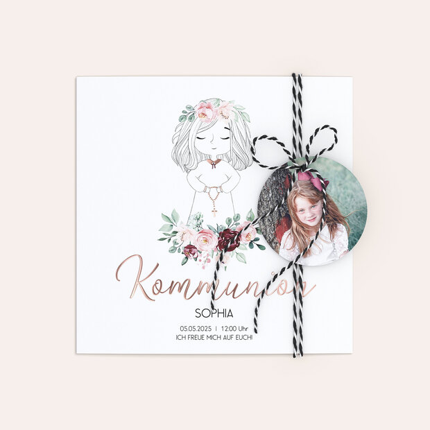 Kommunionskarten - Weißes Kleid