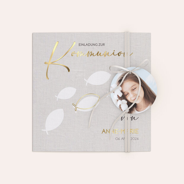 Kommunionskarten - Fröhlicher Fischschwarm