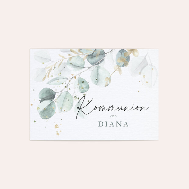 Kommunionskarten - Zartgrüne Blätter