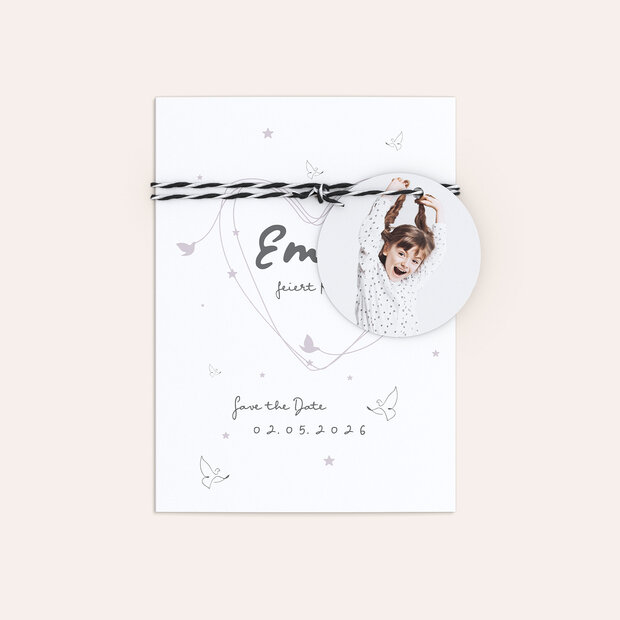 Kommunionskarten - Herz & Sterne