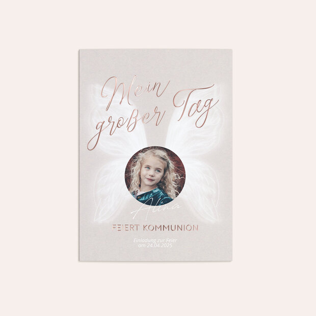 Kommunionskarten - Zarter Schmetterling