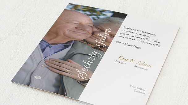 Danksagung Diamantene Hochzeit Nur 60 Jahre Detail