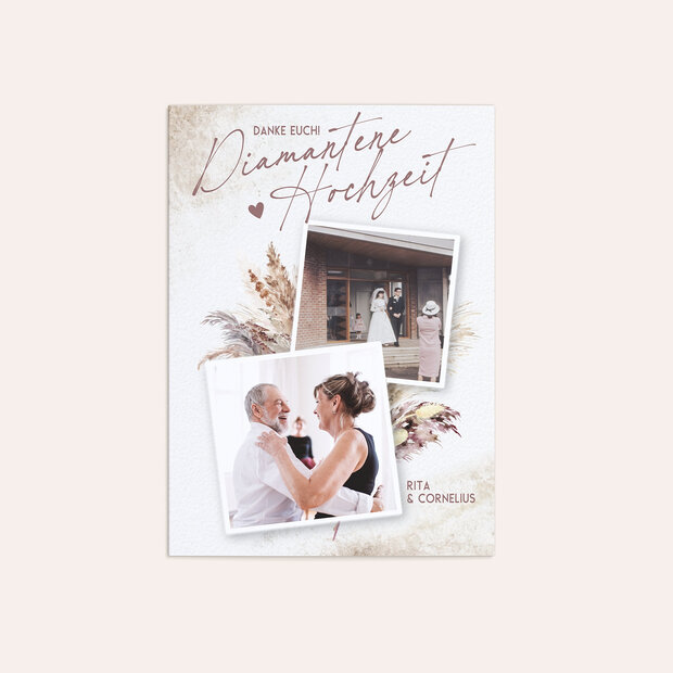 Danksagung Diamantene Hochzeit - Nostalgischer Moment