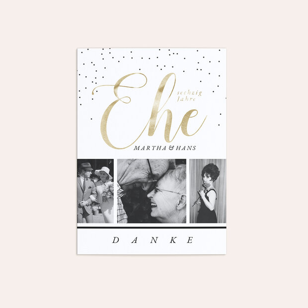Danksagung Diamantene Hochzeit - Goldene Liebe