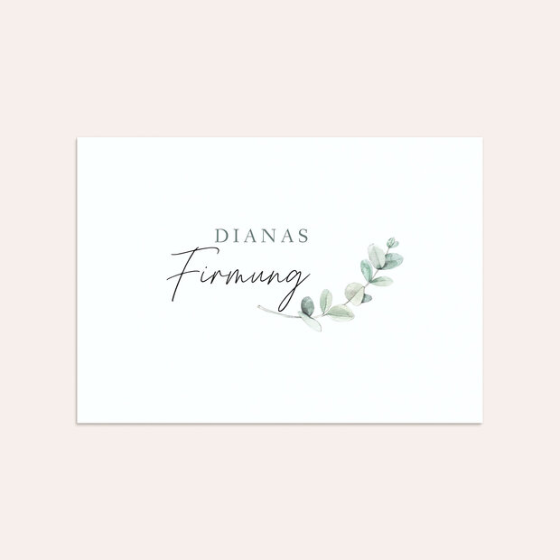 Umschlag mit Design Firmung - Zartgrüne Blätter