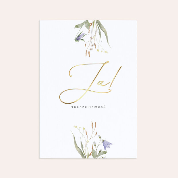 Menükarte Hochzeit - Wildblumenwiese