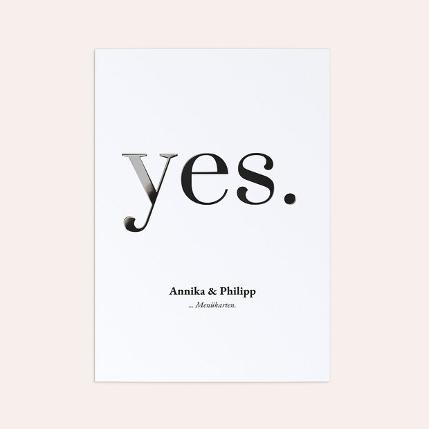 Menükarte Hochzeit - Yes, I will