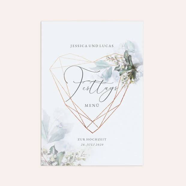 Menükarte Hochzeit - Herzensmelodie