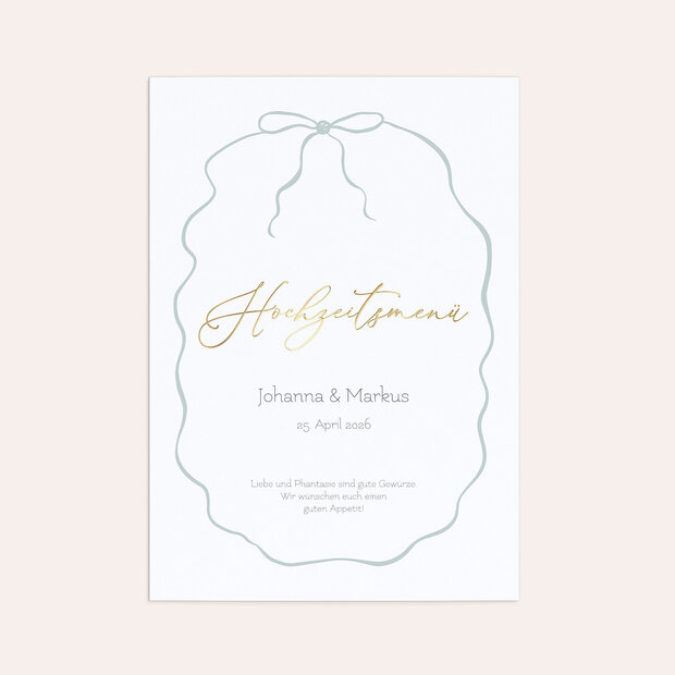 Menükarte Hochzeit - Feine Schleife