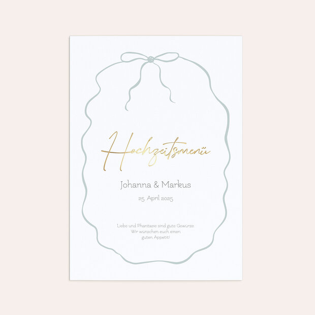 Menükarte Hochzeit - Feine Schleife