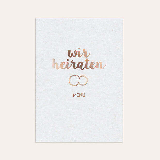 Menükarte Hochzeit - Edles Ja