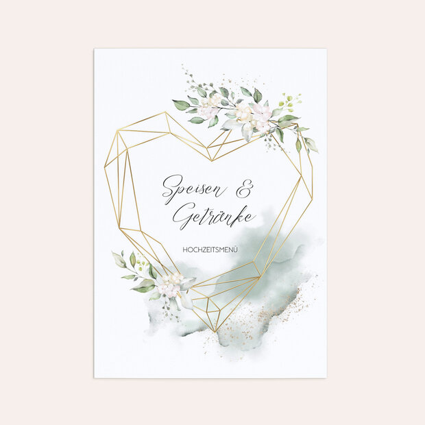 Menükarte Hochzeit - Herzliche Eleganz