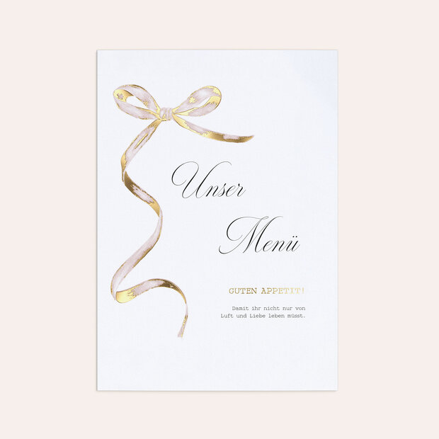Menükarte Hochzeit - Im Liebesglück
