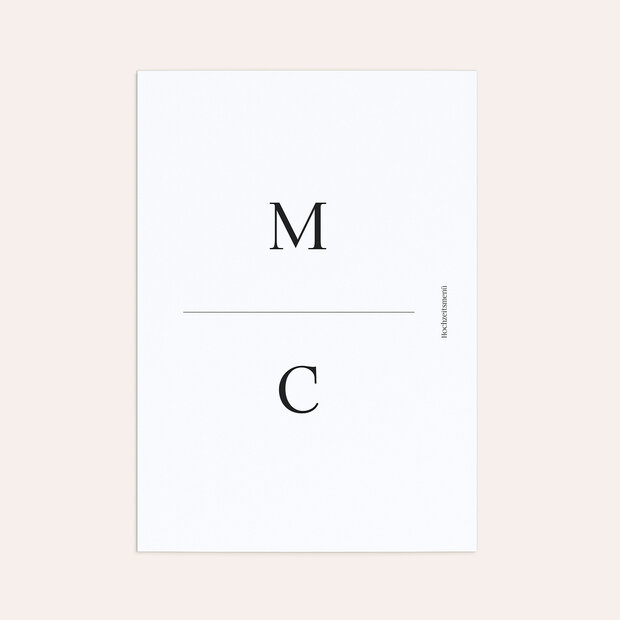 Menükarte Hochzeit - Great letters