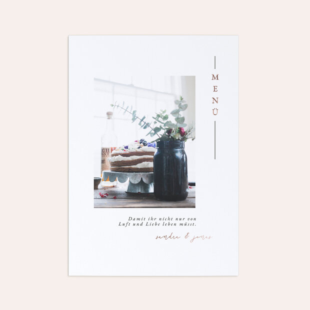 Menükarte Hochzeit - Gesucht und gefunden