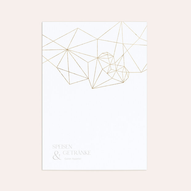 Menükarte Hochzeit - Herz Diamant