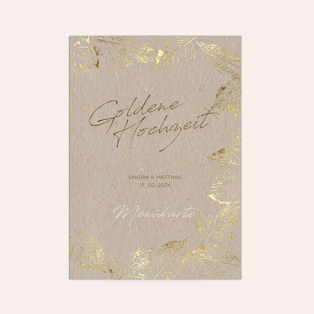 Menükarte Hochzeit - Filigrane Blätter