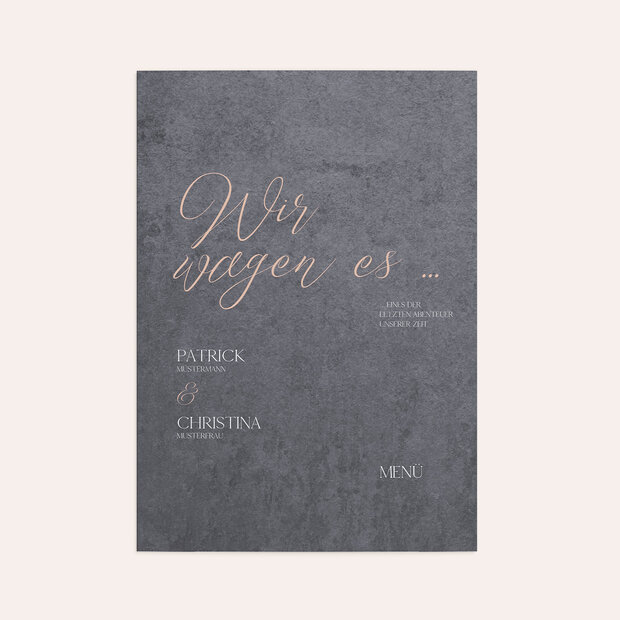 Menükarte Hochzeit - Lebenstraum