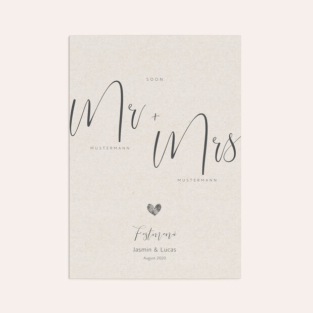 Menükarte Hochzeit - Love reasons