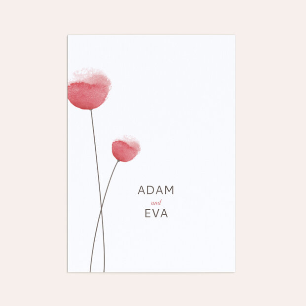Menükarte Hochzeit - Mohnblumen