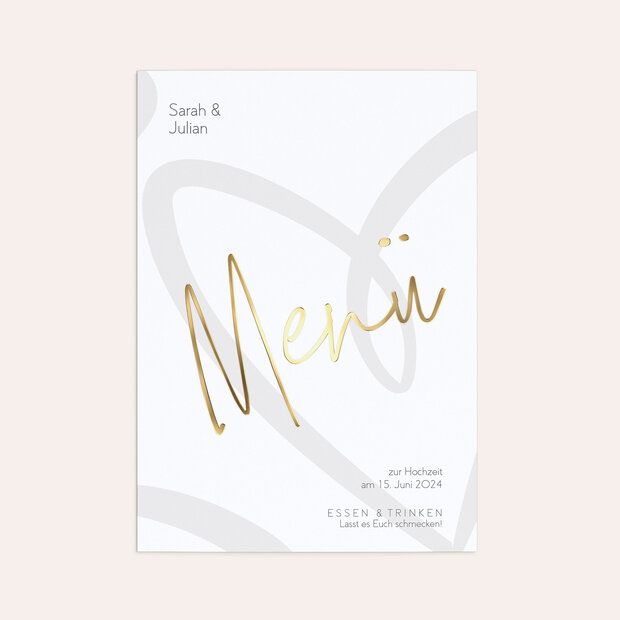 Menükarte Hochzeit - Du bist meine Welt