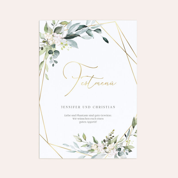 Menükarte Hochzeit - Tender Florals