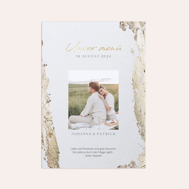 Menükarte Hochzeit - Metallic Glow