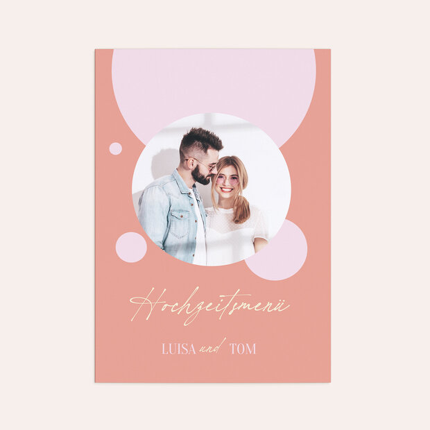 Menükarte Hochzeit - Dreamy Peach Color Blocking