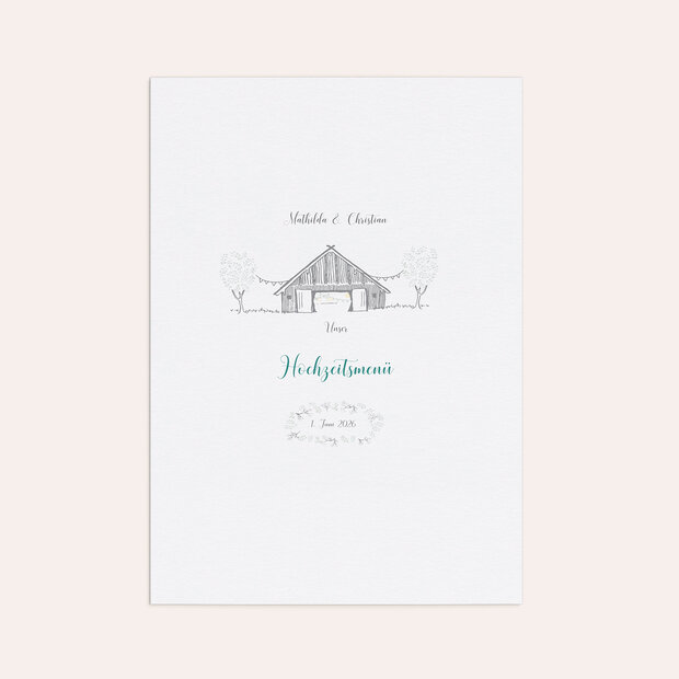 Menükarte Hochzeit - Auf dem Land