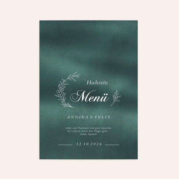 Menükarte Hochzeit - Emerald Night