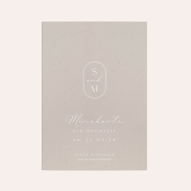 Menükarte Hochzeit - Zauber der Leidenschaft