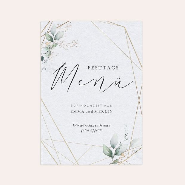 Menükarte Hochzeit - Traumbouquet