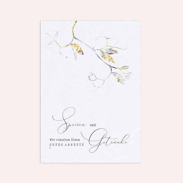 Menükarte Hochzeit - Edles Zweiglein