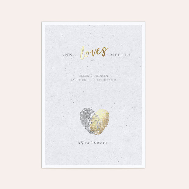 Menükarte Hochzeit - Only love