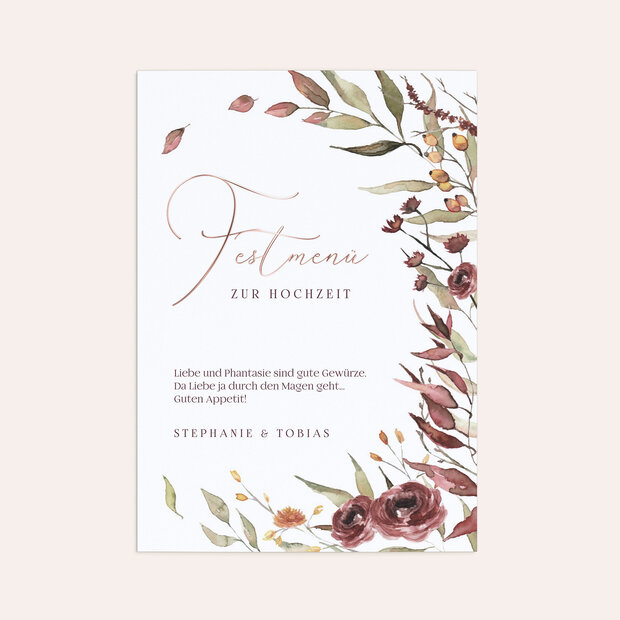 Menükarte Hochzeit - Herbstlicher Traum