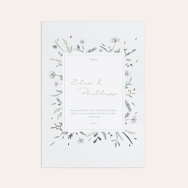 Menükarte Hochzeit - Wiesenblume
