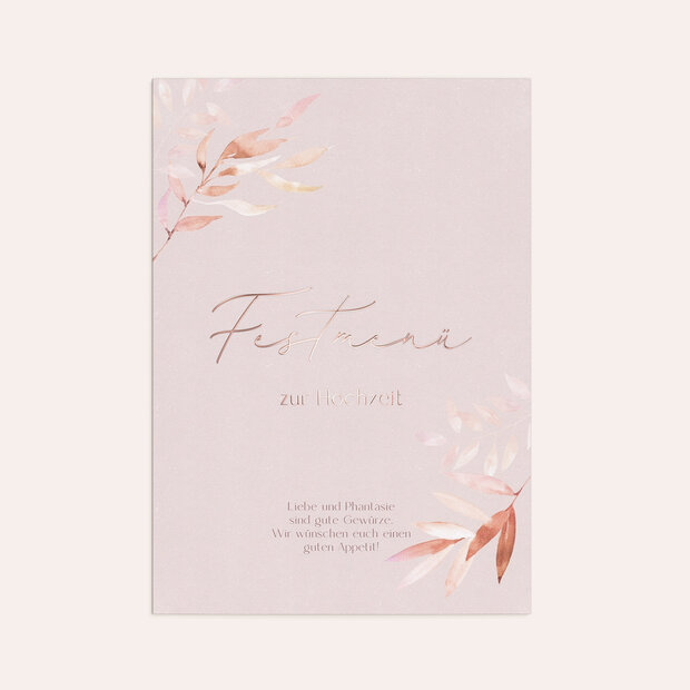 Menükarte Hochzeit - Inspiriert von Farnen
