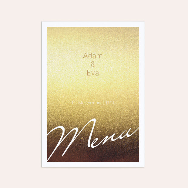 Menükarte Hochzeit - Goldene Zeiten