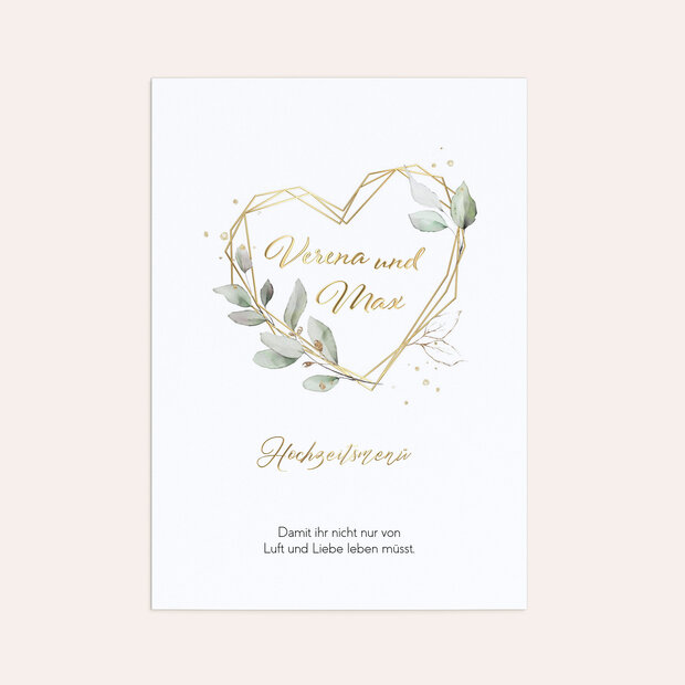Menükarte Hochzeit - Traum der Liebe