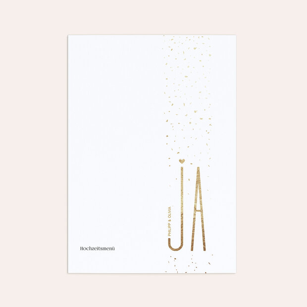 Menükarte Hochzeit - Goldsturm