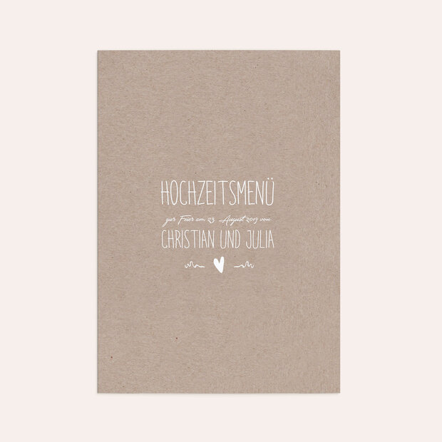 Menükarte Hochzeit - Rustique