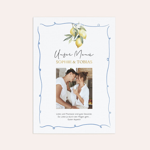 Menükarte Hochzeit - Limoni