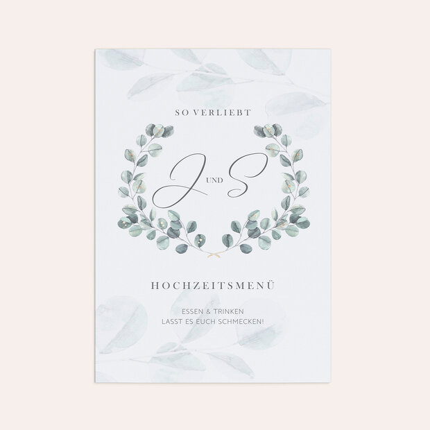 Menükarte Hochzeit - So verliebt