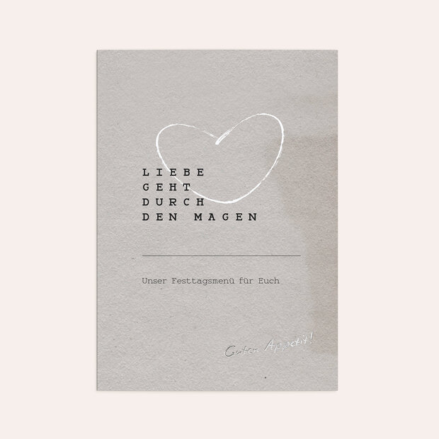 Menükarte Hochzeit - Love Ticket