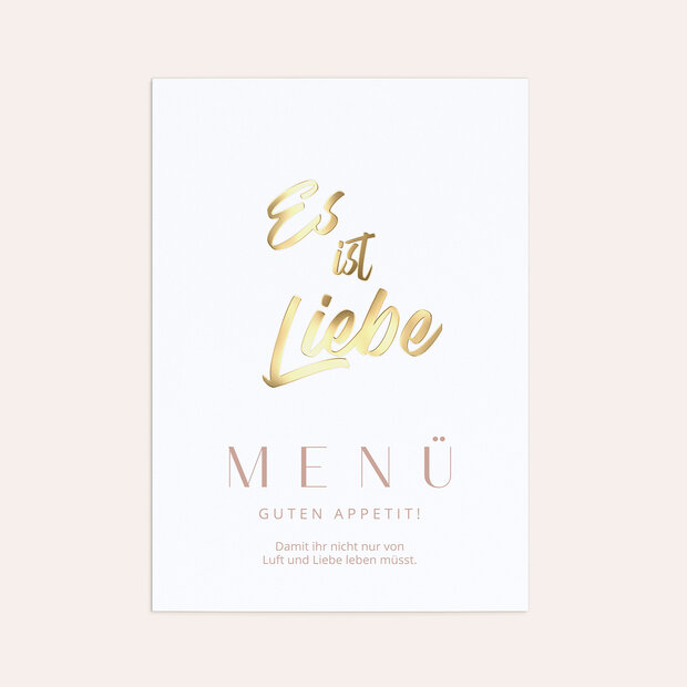 Menükarte Hochzeit - Voller Leidenschaft