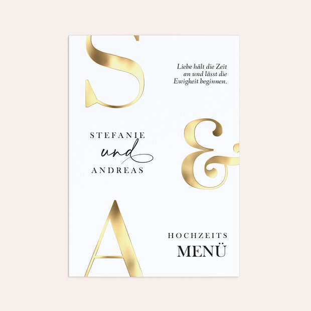 Menükarte Hochzeit - Love Statement