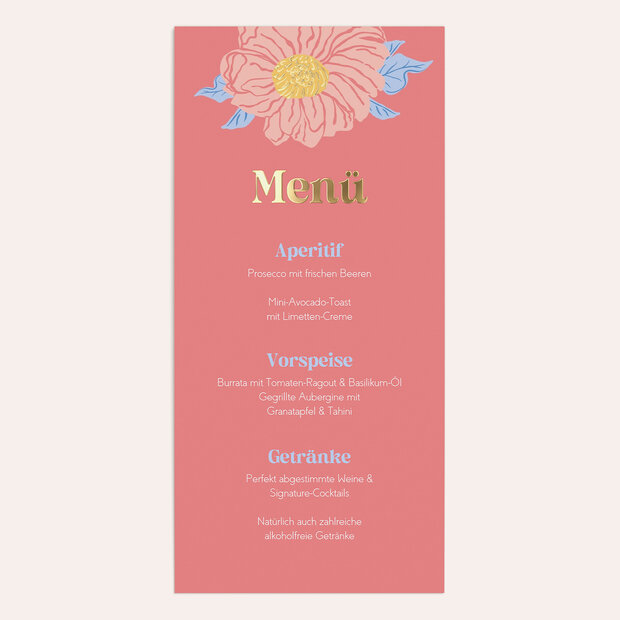 Menükarte Hochzeit - Art & Bloom