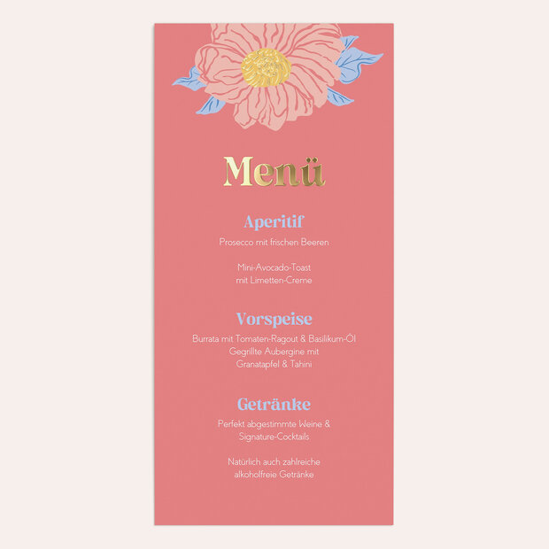 Menükarte Hochzeit - Art & Bloom