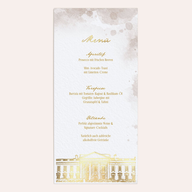 Menükarte Hochzeit - Hauch von Ewigkeit